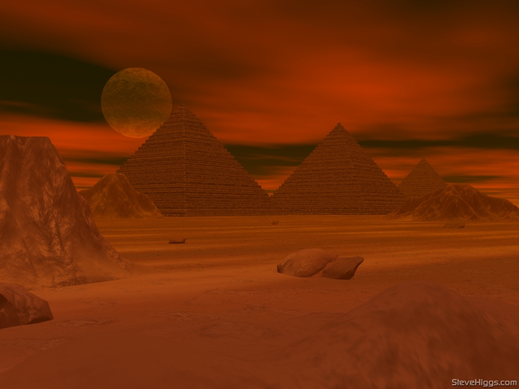 pyramids on mars art